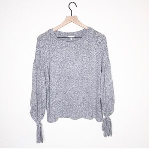 Lucky Brand Puff Sleeve Gray Pull Over Top